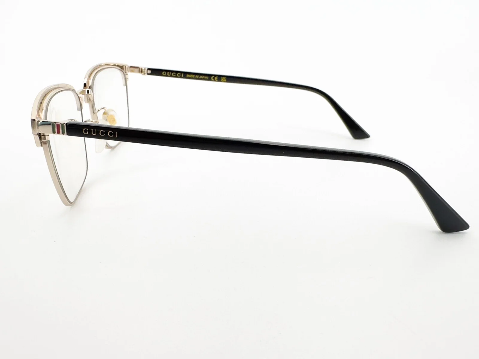 Gucci Eyeglasses Frames GG0130O 001 Black Gold Square Full Rim 53-18-145 3